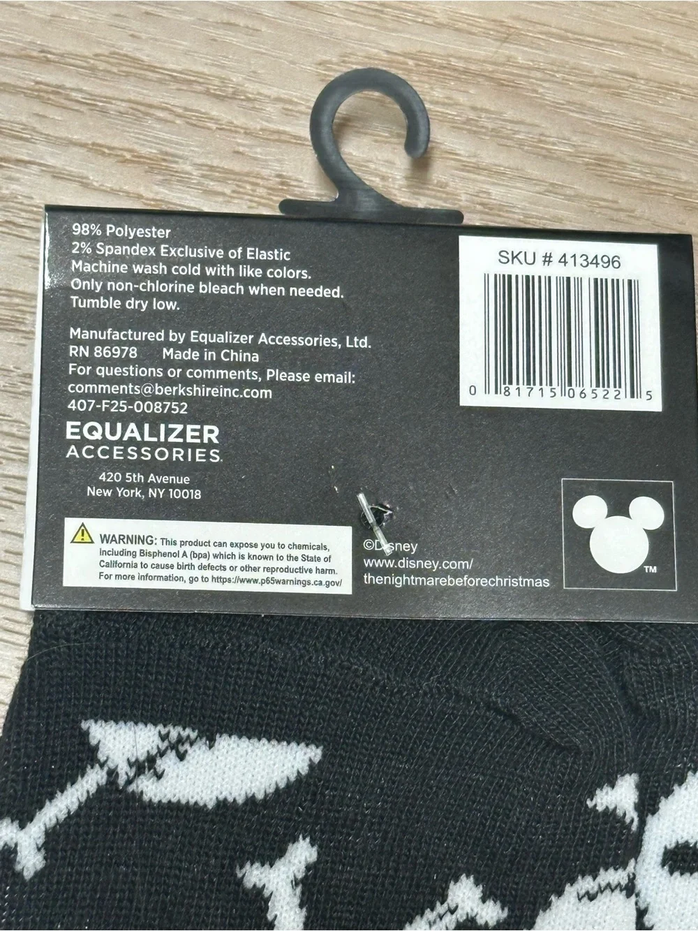 💀 Disney Nightmare Before Christmas Jack Skellington Crew Socks